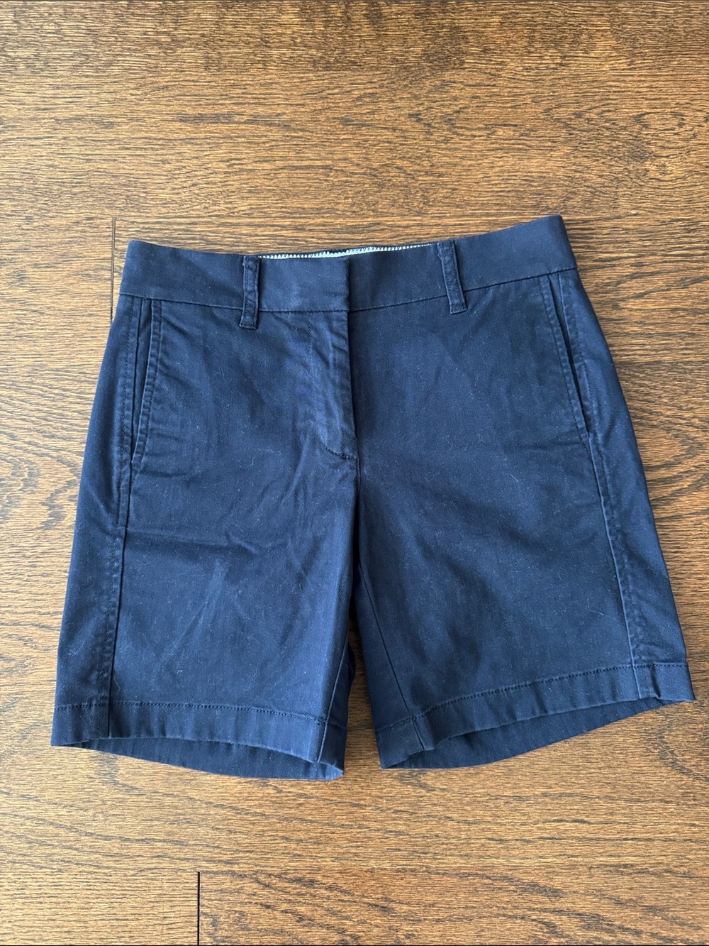 J. Crew Navy Mid-Rise Tailored Bermuda Shorts